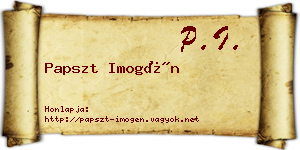 Papszt Imogén névjegykártya